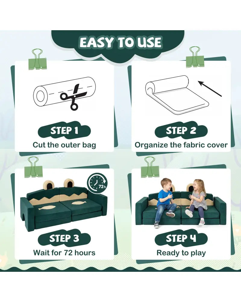 17 Pieces Modular Kids Play Couch for Inspiring Creativity - Kids Chairs & Seating