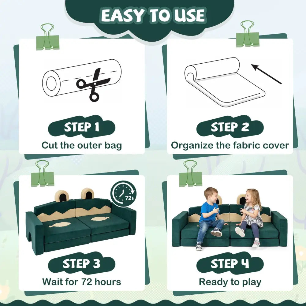 17 Pieces Modular Kids Play Couch for Inspiring Creativity - Kids Chairs & Seating