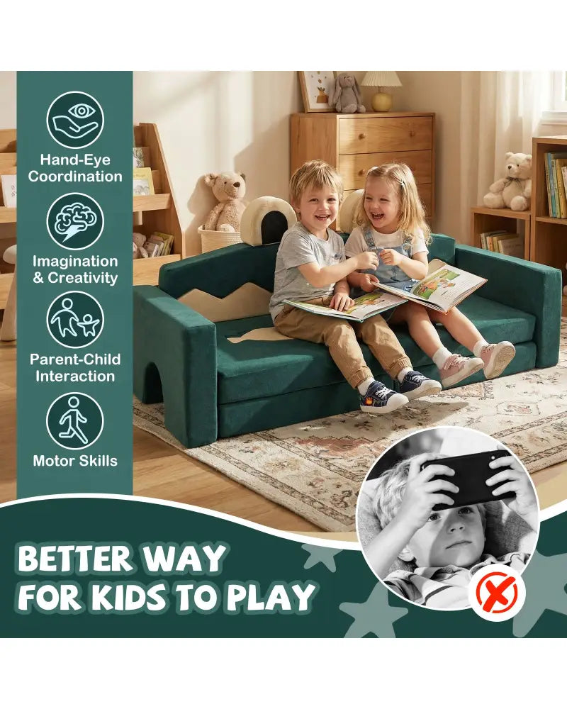 17 Pieces Modular Kids Play Couch for Inspiring Creativity - Kids Chairs & Seating