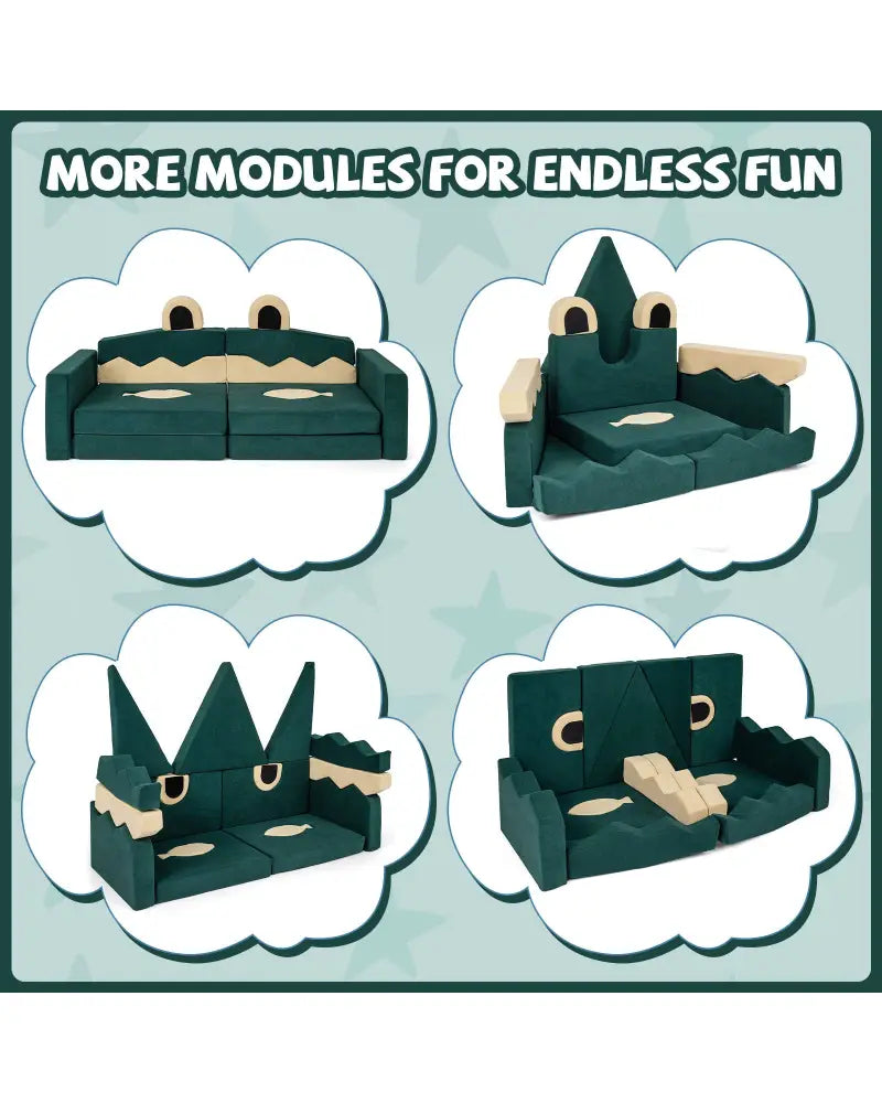 17 Pieces Modular Kids Play Couch for Inspiring Creativity - Kids Chairs & Seating