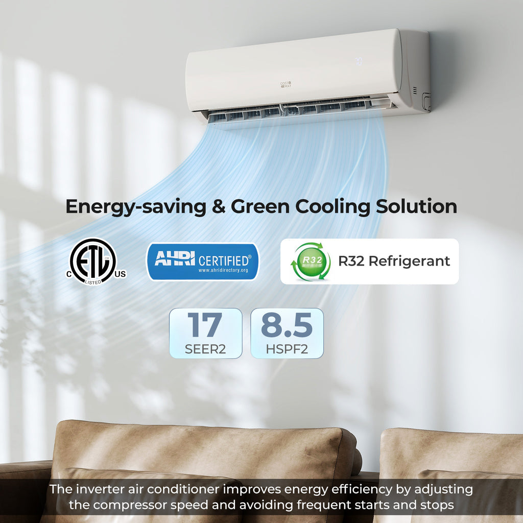 EchoCool Series''‹''‹ 17000 BTU 208/230V Mini Split Air Conditioner and Heater Pump System