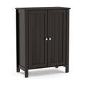 2-Door Bathroom Floor Storage Cabinet Space Saver Organizer-Black