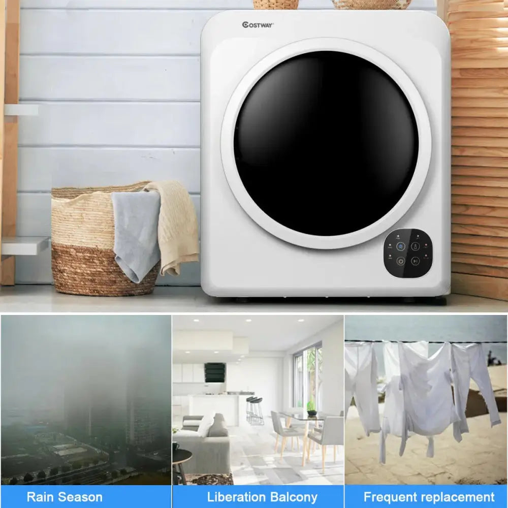 1700W Electric Dryer Portable Tumble Dryer with Steel Tub Costway