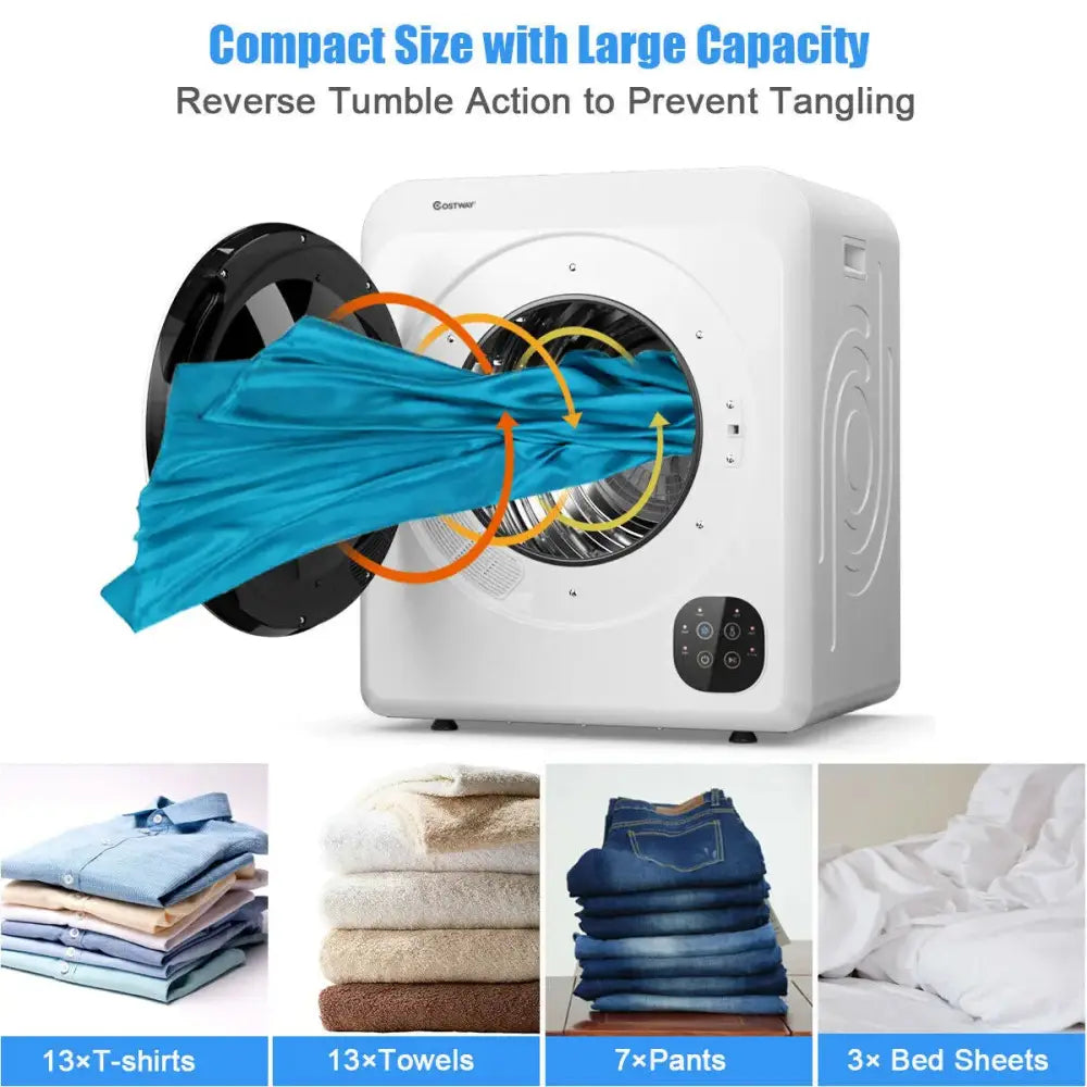 1700W Electric Dryer Portable Tumble Dryer with Steel Tub Costway
