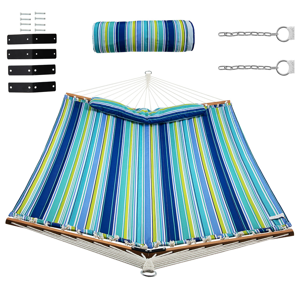 Hamac Chaise Longue Pliant Portable pour Patio avec Oreiller Détachable