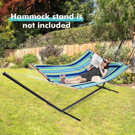Foldable Portable Patio Hammock Swing Chair Bed with Detachable Pillow