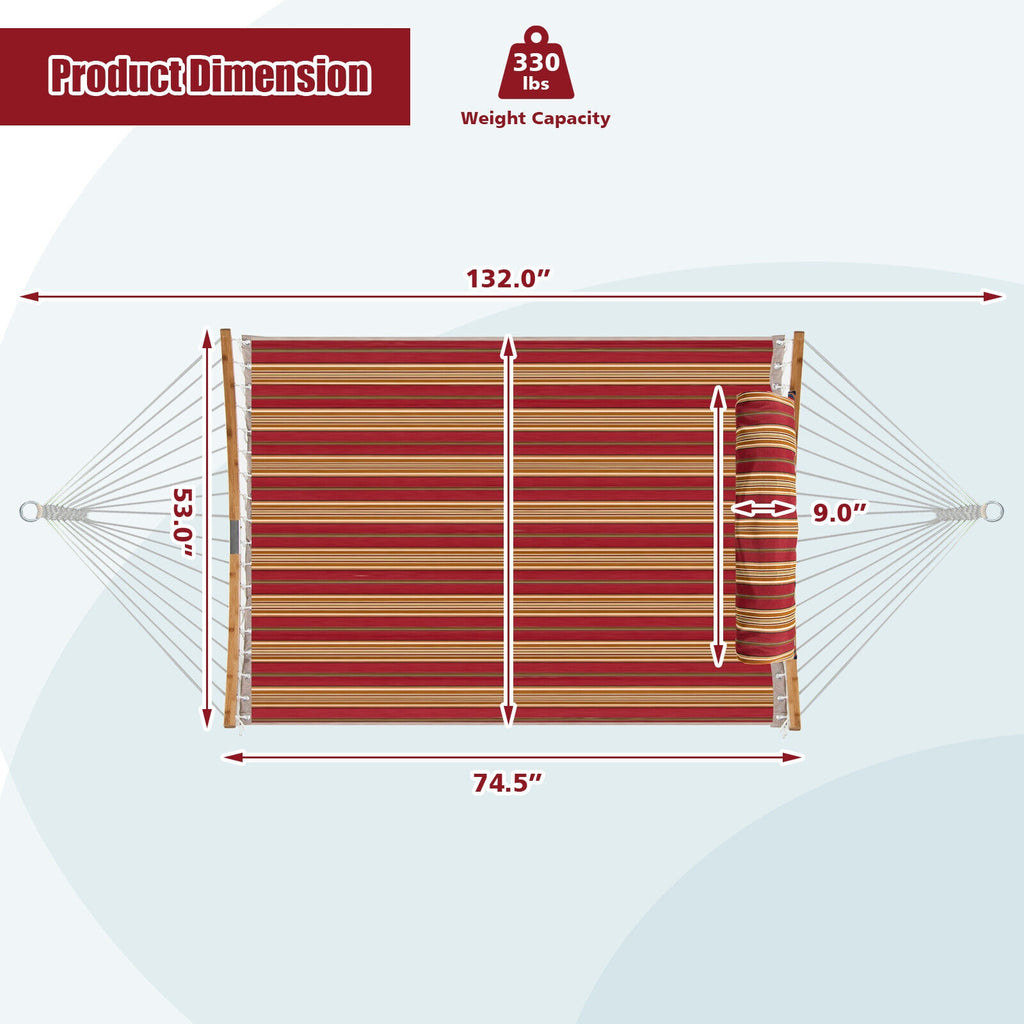 Hamac d'extérieur avec oreiller détachable - Rouge