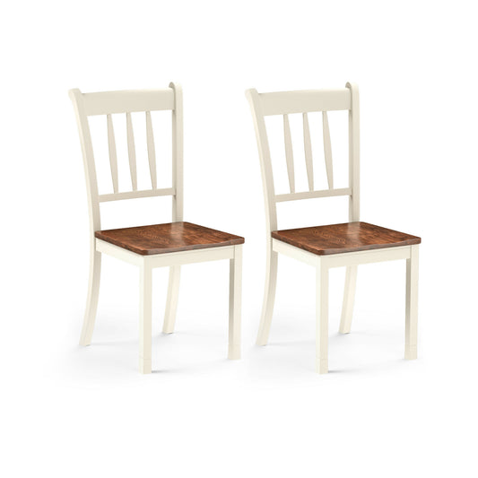 2 Pieces Solid Whitesburg Spindle Back Wood Dining ChairsWhite