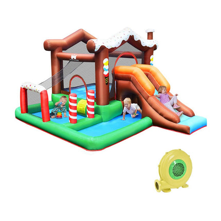 Outdoor Indoor Inflatable Kids Bounce House with 480W Air Blower