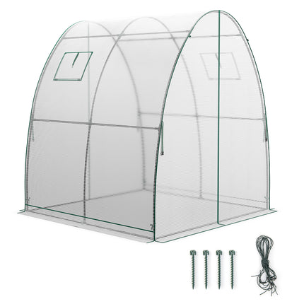6 x 6 x 6.6 FT Outdoor Wall-in Tunnel Greenhouse-White