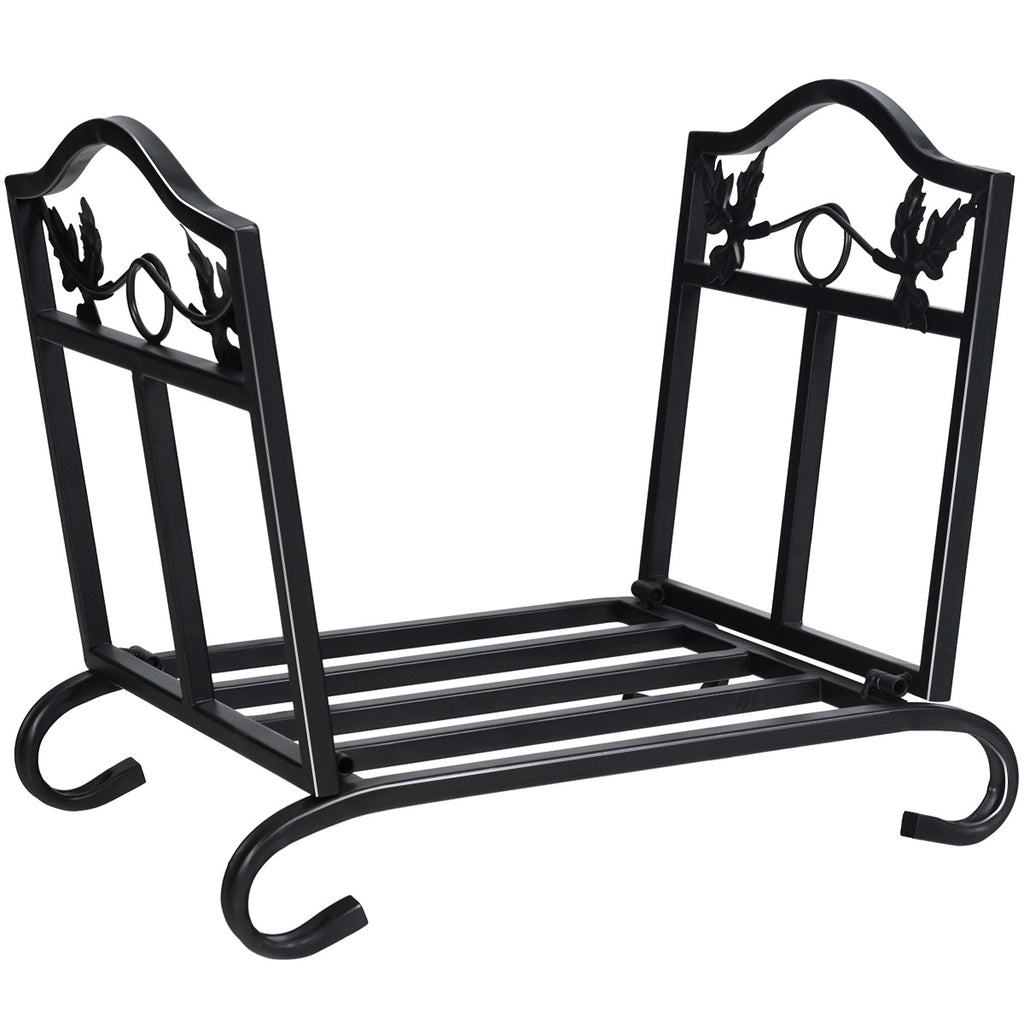 Support de rangement pour bûches de bois de chauffage pliable en acier