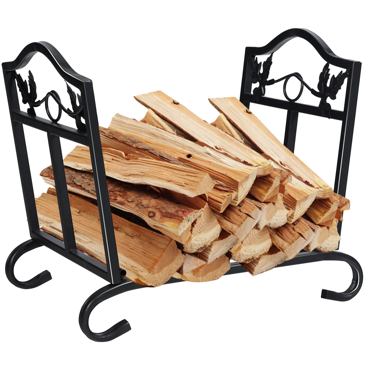 Support de rangement pour bûches de bois de chauffage pliable en acier