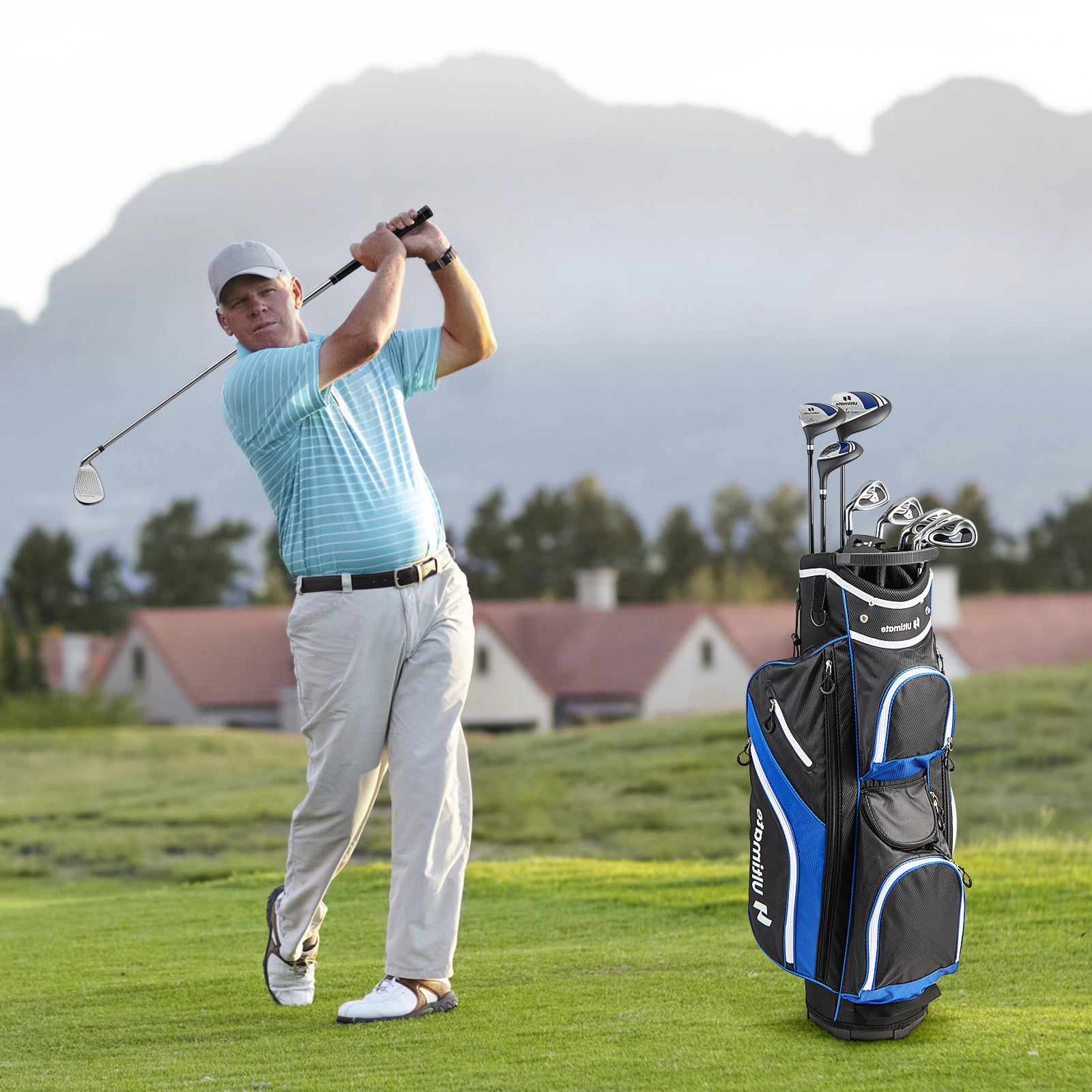 Men's 9 Pieces Complete Golf Club Set-Navy