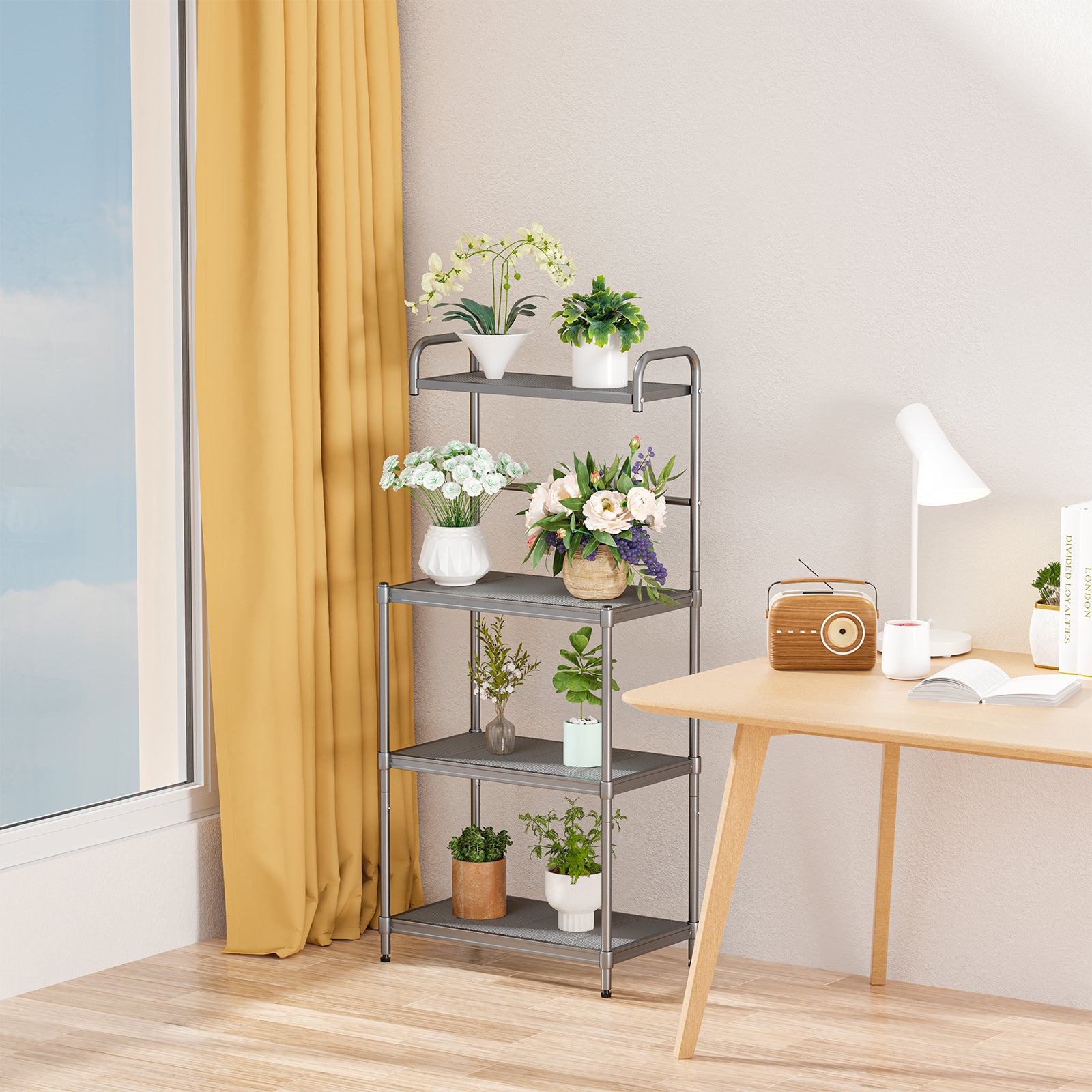 4-Tier Baker€™s Rack Stand Shelves Kitchen Storage Rack Organizer