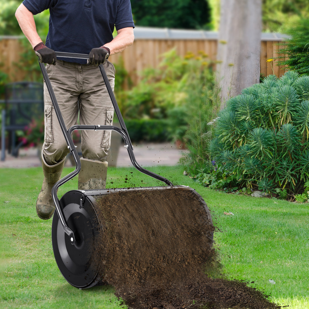 24€ Peat Moss Spreader with Upgrade Side Latches and U-shape Handle-Black