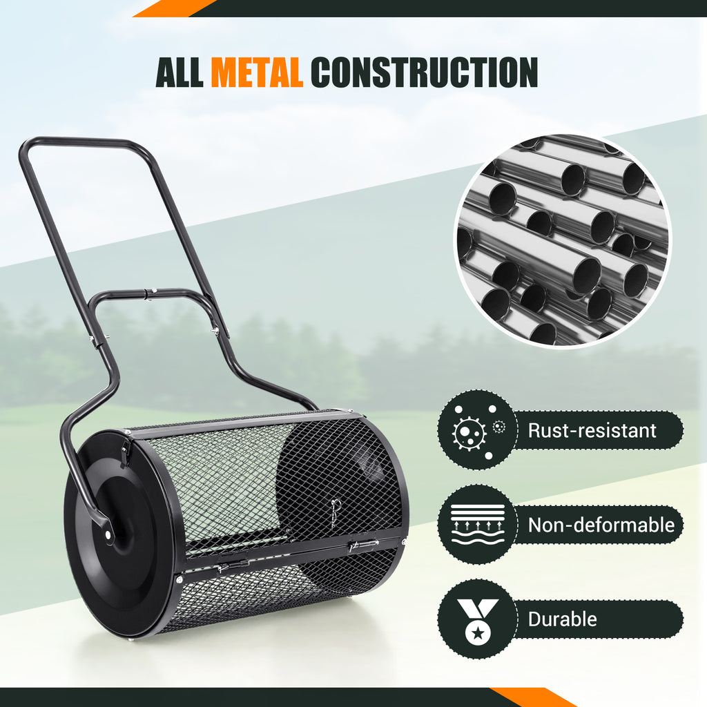 24€ Peat Moss Spreader with Upgrade Side Latches and U-shape Handle-Black