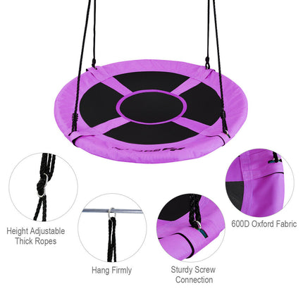 40 Inch Flying Saucer Tree Swing Indoor Outdoor Play Set-Purple