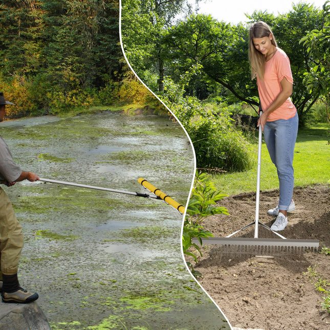 Floating Weed Lake Rake 36cm Aquatic Pond Weed Cutter with Foam Floats