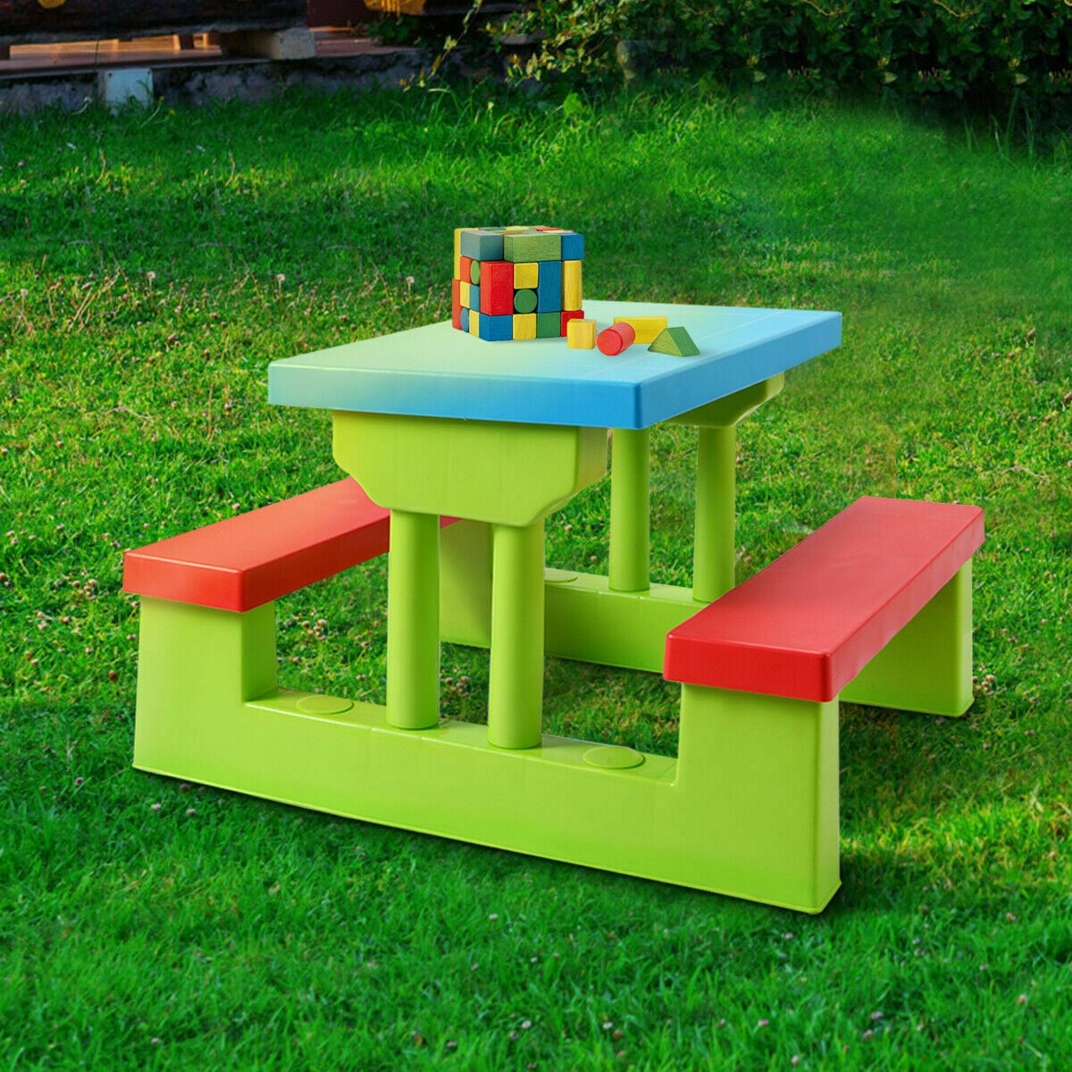 Table et bancs pliants de pique-nique pour enfants avec parasol
