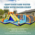 Toboggan gonflable aquatique géant sur le thème du football avec souffleur 735W