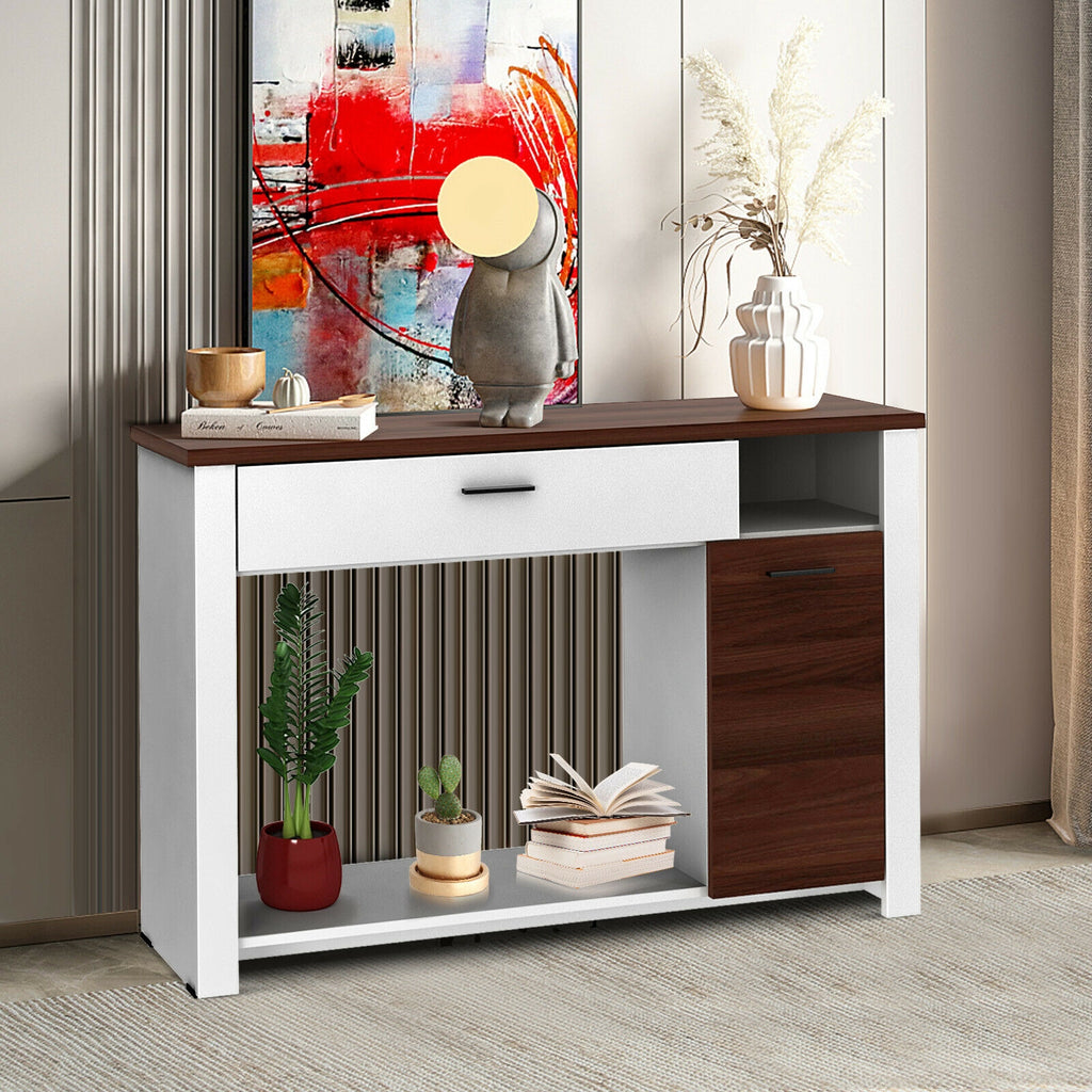 Table console de 48 po avec tiroir et armoire
