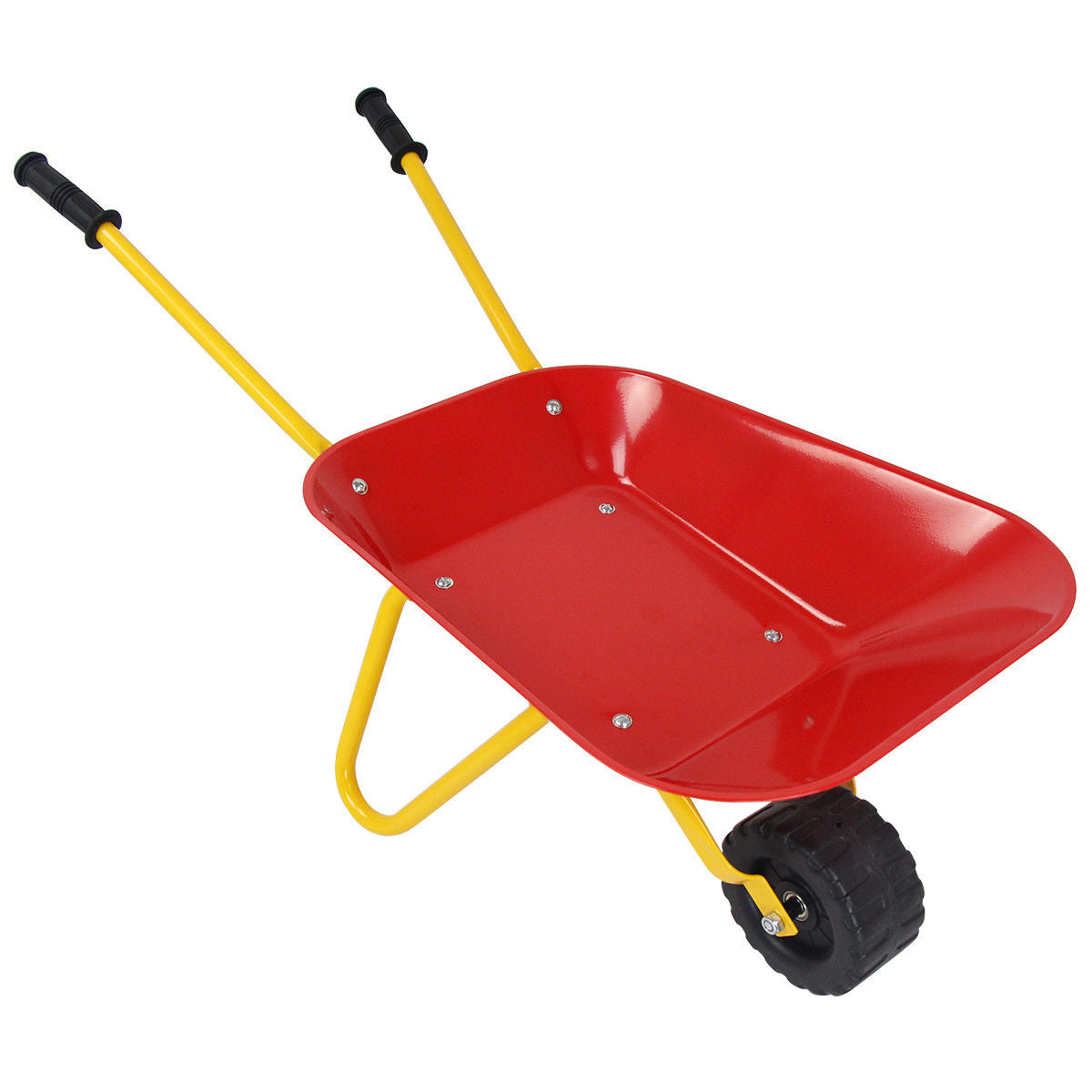 Brouette en métal rouge pour enfants, jouet de jardin d'extérieur