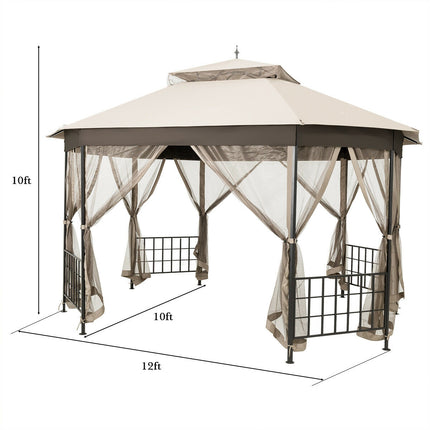 10cm™x 12cm™ Octagonal Patio Gazebo-Beige