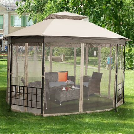 10cm™x 12cm™ Octagonal Patio Gazebo-Beige