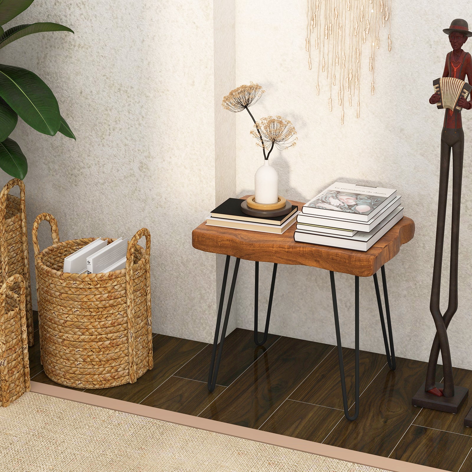 Rectangular Reclaimed Recycled Teak Wood End Table