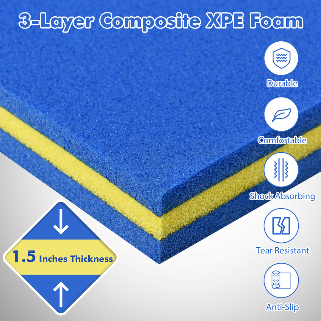 9' x 6' 3 Layer Floating Water Pad Foam Mat -Blue