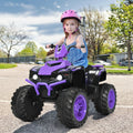 12V Kids Ride on ATV with LED Lights and Treaded Tires and LED lights-Purple