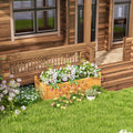 Jardinière de jardin rectangulaire en bois avec système de drainage - Naturel