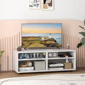 4-Cube TV Stand for TV up to 45 Inch with 5 Positions Adjustable Shelves-White