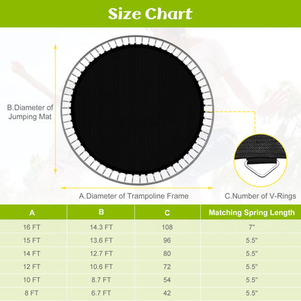 High-Elastic PP Replacement Jumping Mat-10 ft