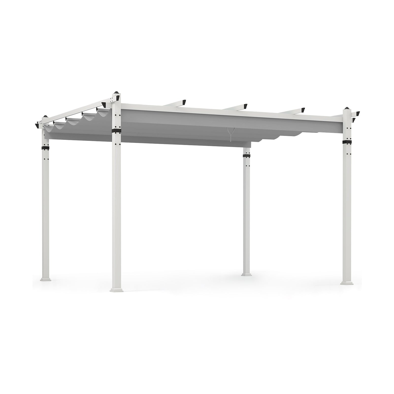 Pergola extérieure avec toit rétractable et structure en aluminium-Grise