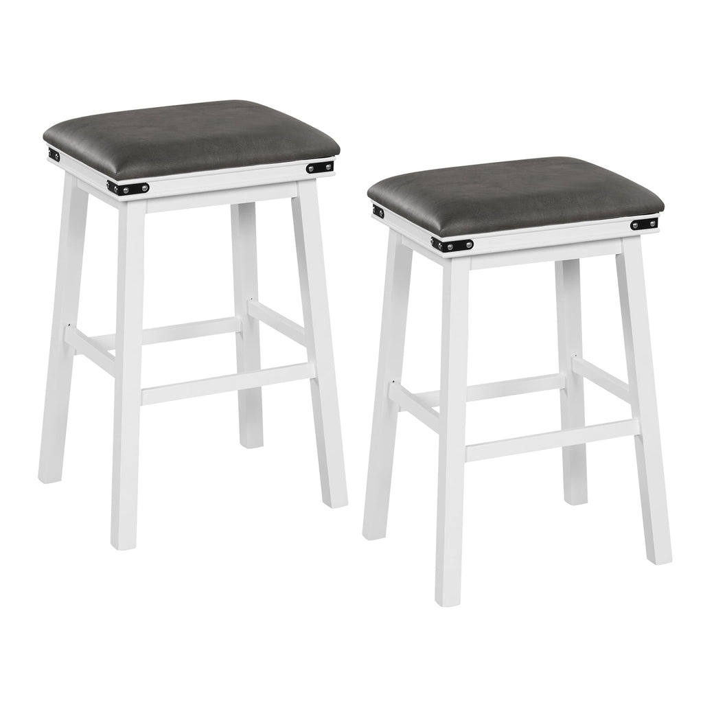 Set of 2 24/30 Inch Dining Bar Stool with Acacia Wood Frame-30 inches
