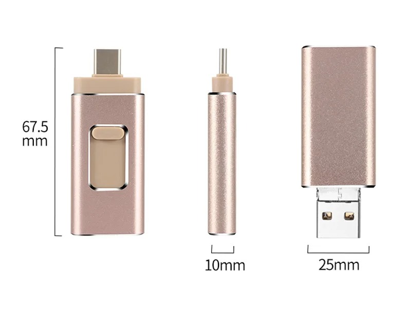 Compatible With Apple, 4 In 1 Stick For IPhone Android Type C USB Key
