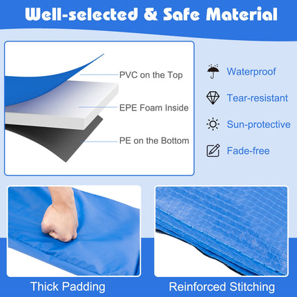 8 Feet Trampoline Spring Safety Cover without Holes-Blue