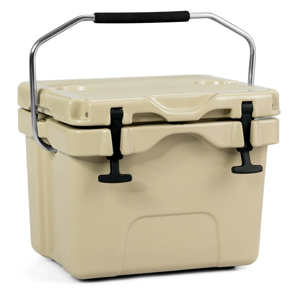 Glacière isolée 15 L (24 canettes) avec 2 porte-gobelets - Kaki