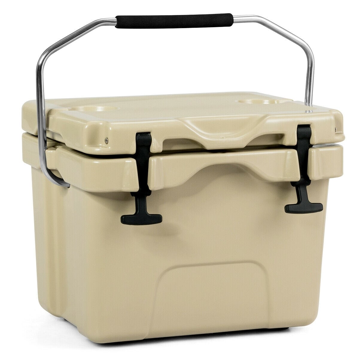 Glacière isolée 15 L (24 canettes) avec 2 porte-gobelets - Kaki