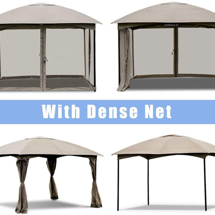 11.5 x 11.5 Feet Fully Enclosed Outdoor Gazebo with Removable 4 Walls
