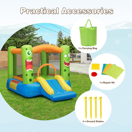 Inflatable Bounce House Jumper Castle Kid's Playhouse with Long Slide