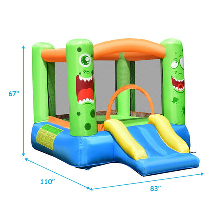 Inflatable Bounce House Jumper Castle Kid's Playhouse with Long Slide