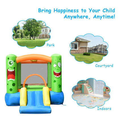 Inflatable Bounce House Jumper Castle Kid's Playhouse with Long Slide
