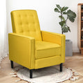 Mid-Century Push Back Recliner Chair-Yellow