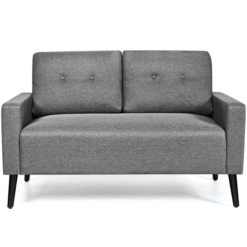 55 Inch Modern Loveseat Sofa with Cloth Cushion-Gray