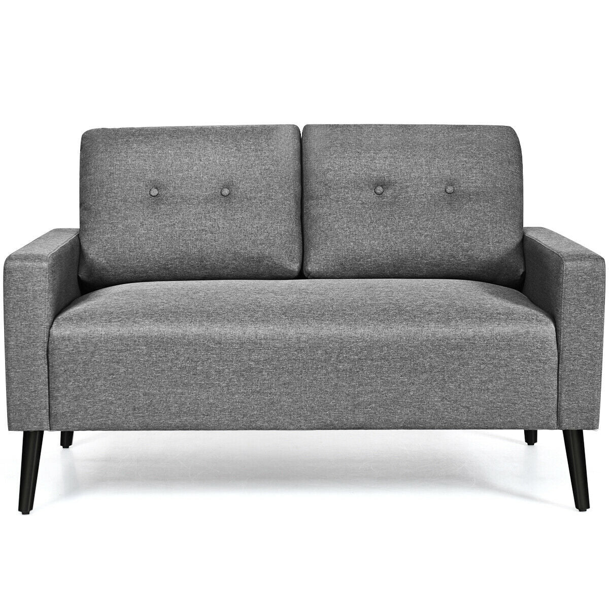 55 Inch Modern Loveseat Sofa with Cloth Cushion-Gray