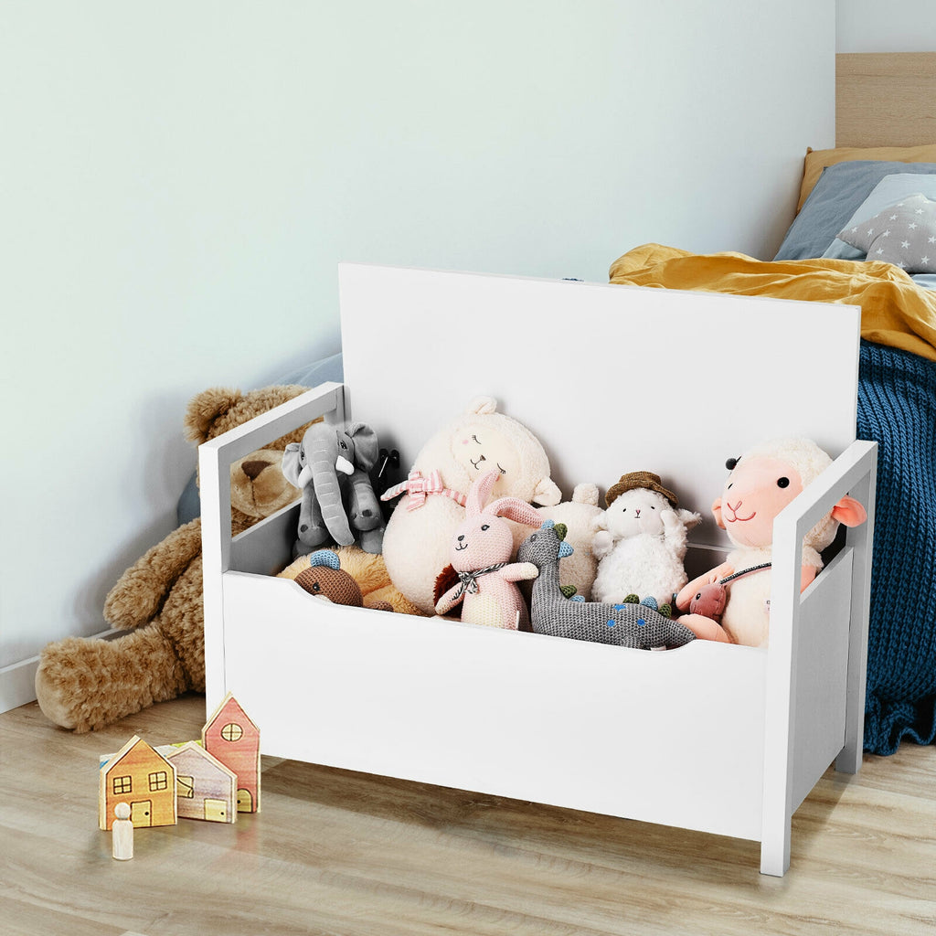 34.5 Ã—15.5 Ã—19.5 Inch Shoe Storage Bench with Cushion Seat for Entryway-White