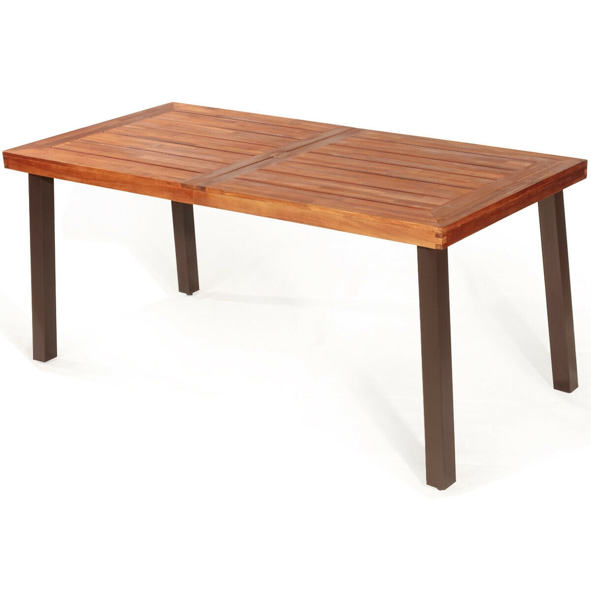 Table à manger rustique en bois d'acacia rectangulaire