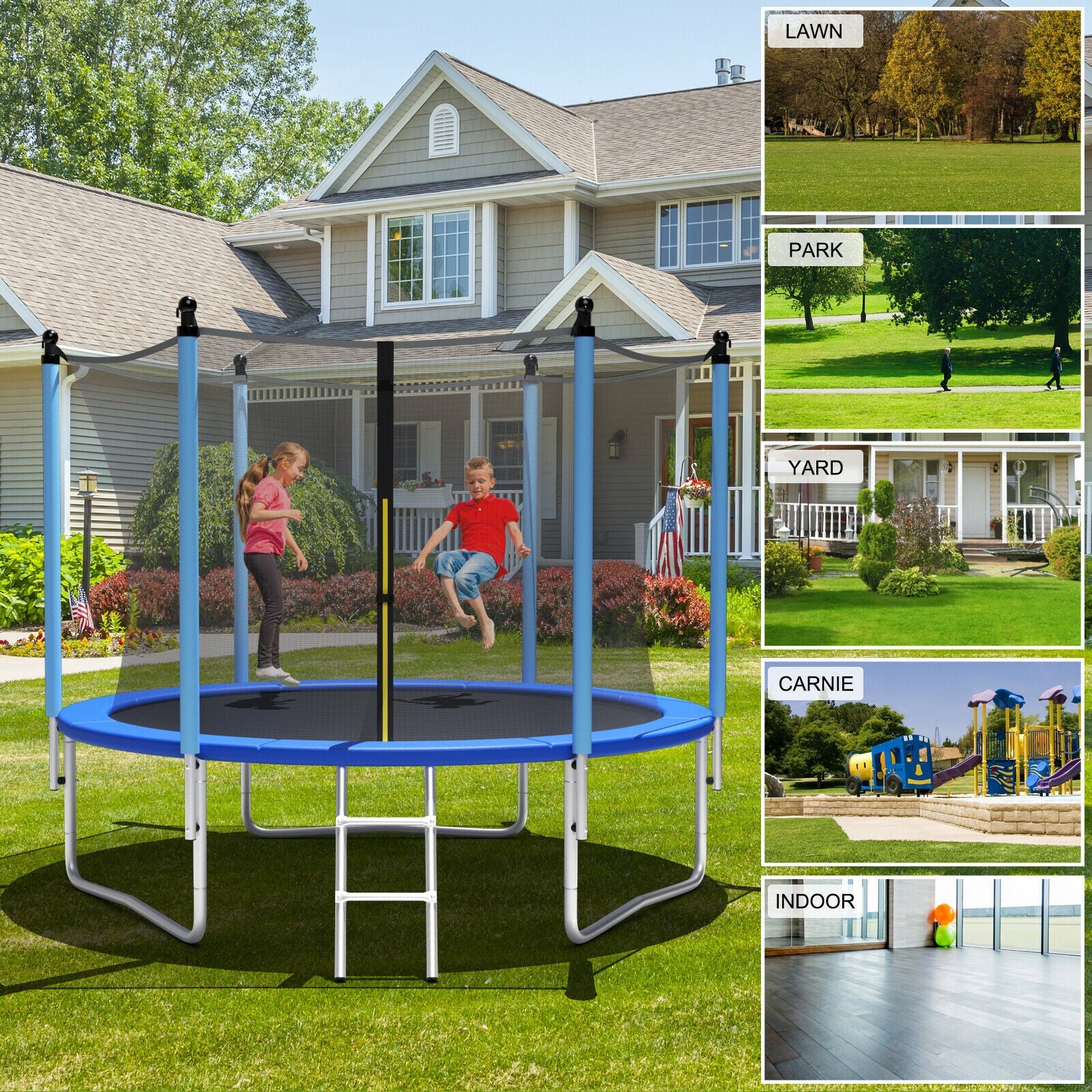 Trampoline d'extérieur avec filet de sécurité - 4,5 m